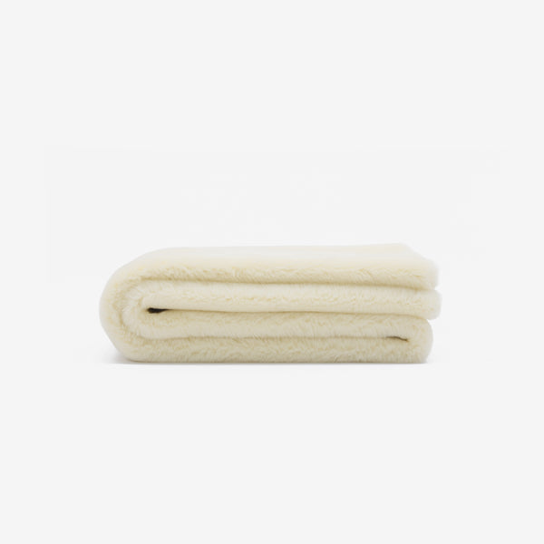 Sciarpa da donna in pelliccia ecologica sintetica rigenerata bianco avorio