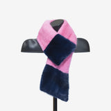 Sciarpa Bicolor in visone - fucsia