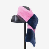 Sciarpa Bicolor in visone - fucsia