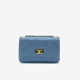 Borsa mini Marta in pelle - blu acciaio