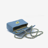 Borsa mini Marta in pelle - blu acciaio