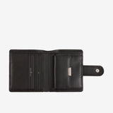 Tri-fold leather wallet - black