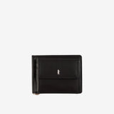 Portafoglio fermasoldi in pelle - nero