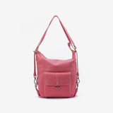 Zaino travel in pelle - corallo