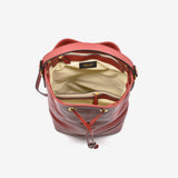 Rucksack aus Leder mit Kordelzug - Burgund