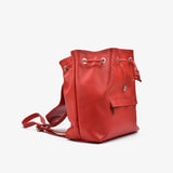 Zaino coulisse in pelle - rosso