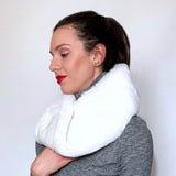 Scaldacollo intrecciato in rex - bianco