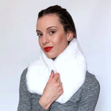 Scaldacollo intrecciato in rex - bianco