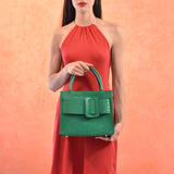 Leather belt bag - green