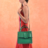 Leather belt bag - green