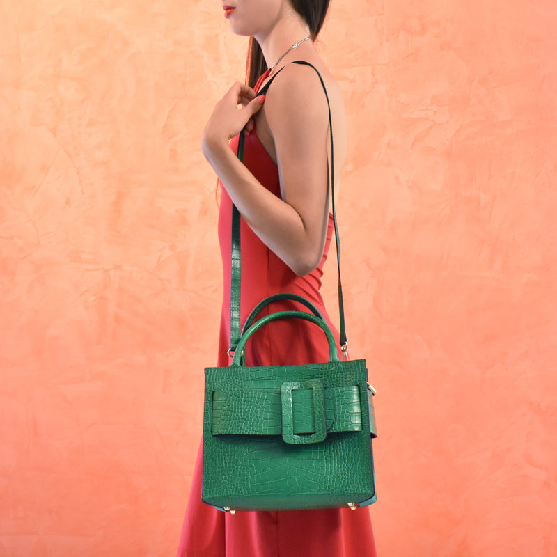 Borsa belt in pelle - verde