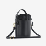 Large leather bucket - purple