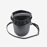Large leather bucket - purple