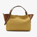 Big pape bag in raffia straw - camel