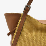 Big pape bag in raffia straw - camel