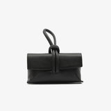 Clutch bag leather bracelet - black