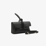 Clutch bag leather bracelet - black