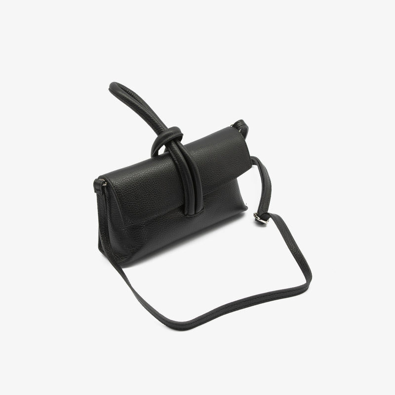 Clutch bag leather bracelet - black