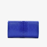 Blue leather clutch bag