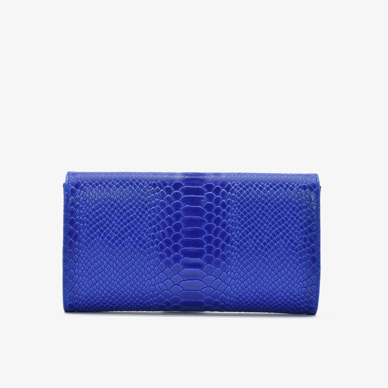 Pochette aus blauem Leder