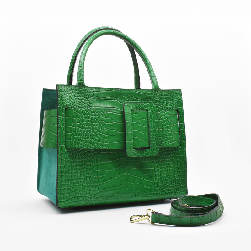 Leather belt bag - green