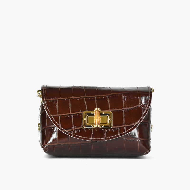 Leather Mini Bag - dark brown