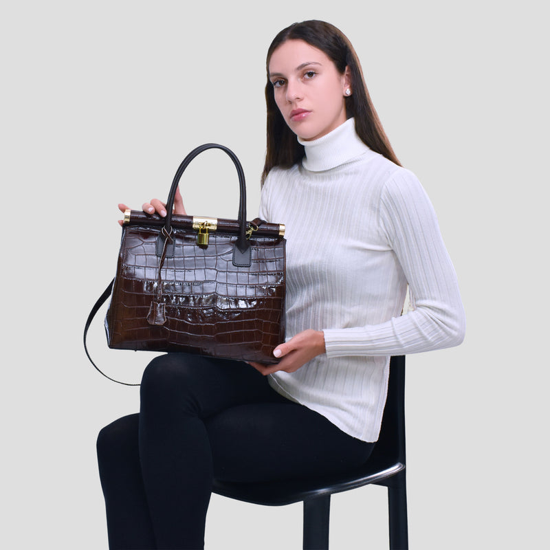 Imperial leather bag - dark brown