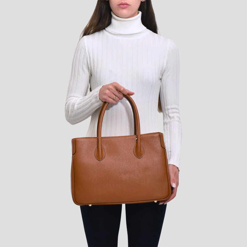 Borsa Iris in pelle - cammello