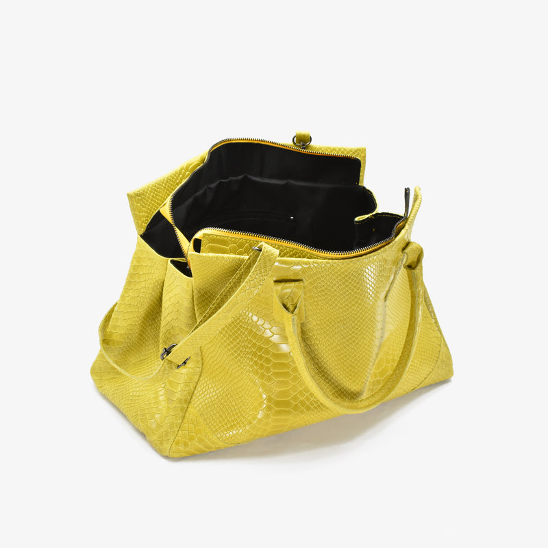 Borsa morbida in pelle - giallo