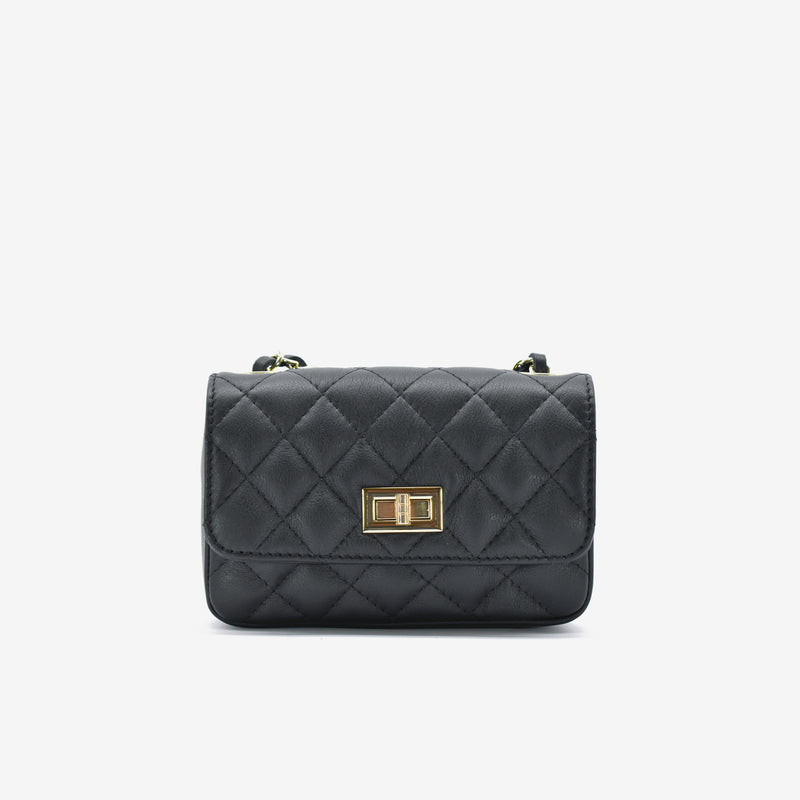 Borsa mini Marta in pelle - nero