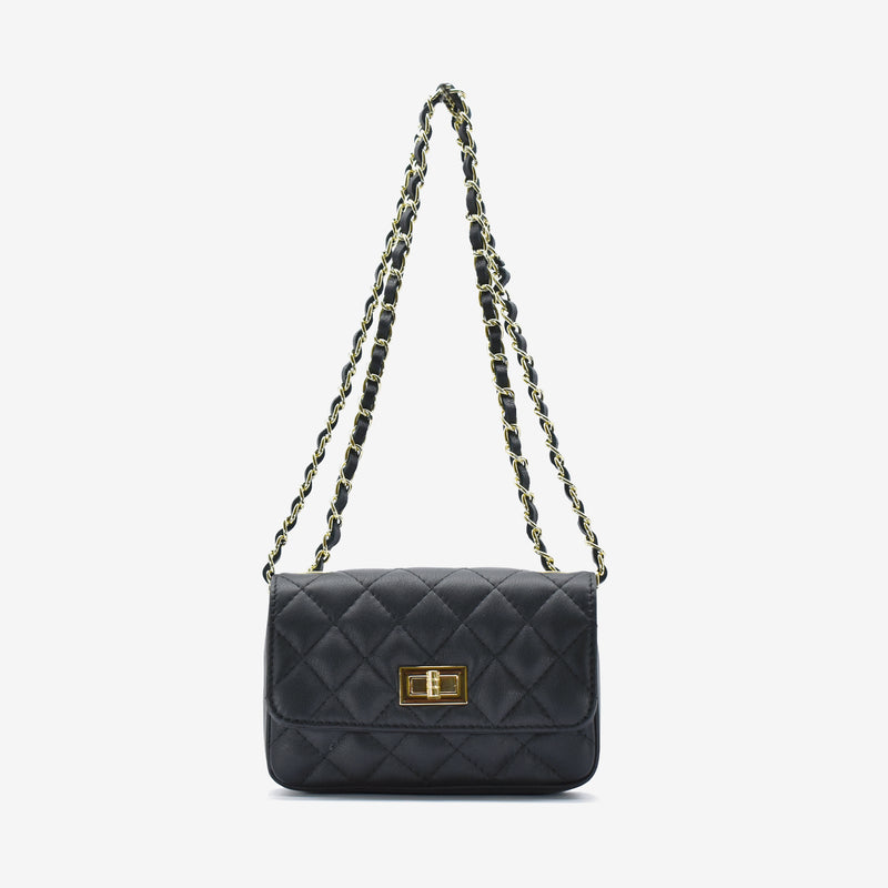 Borsa mini Marta in pelle - nero