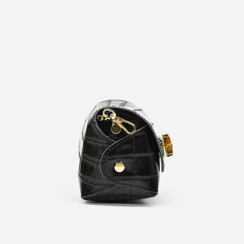 Mini bag in pelle - nero