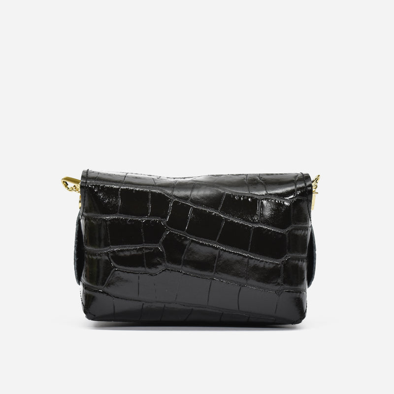 Mini bag in pelle - nero