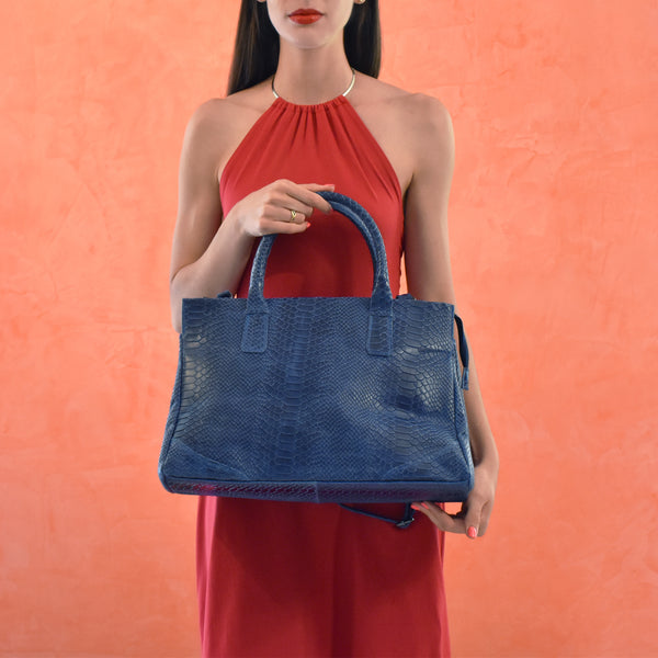 Soft leather bag - blue