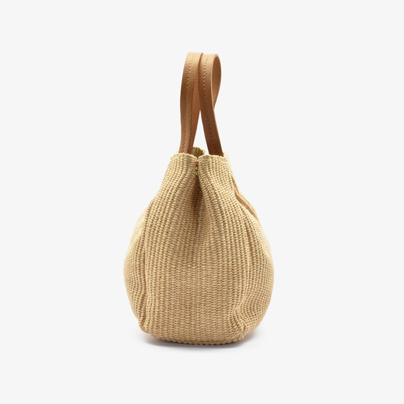 Pape bag in raffia straw - camel