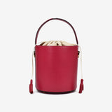 Große Beuteltasche aus Leder - lila