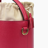 Große Beuteltasche aus Leder - lila