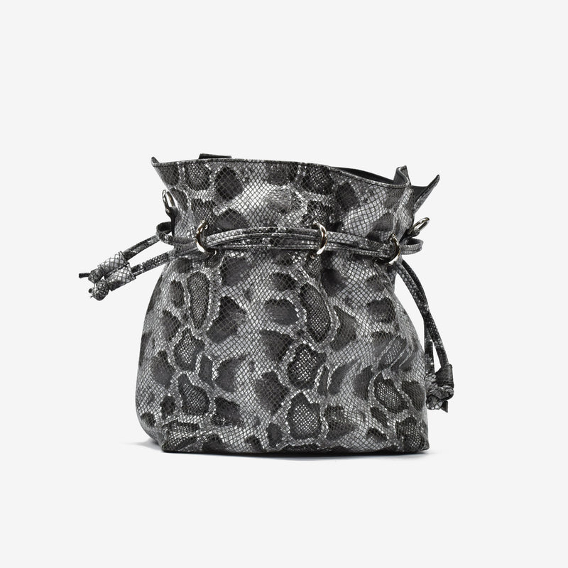 Soft leather bucket - rock gray