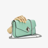 Mini bag in leather - green water