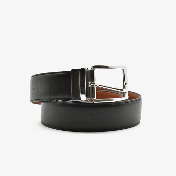 Reversible leather belt - black