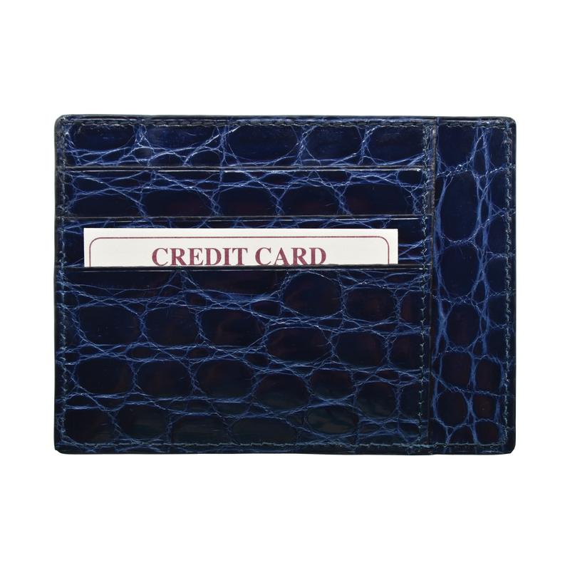 Blue document holder in crocodile