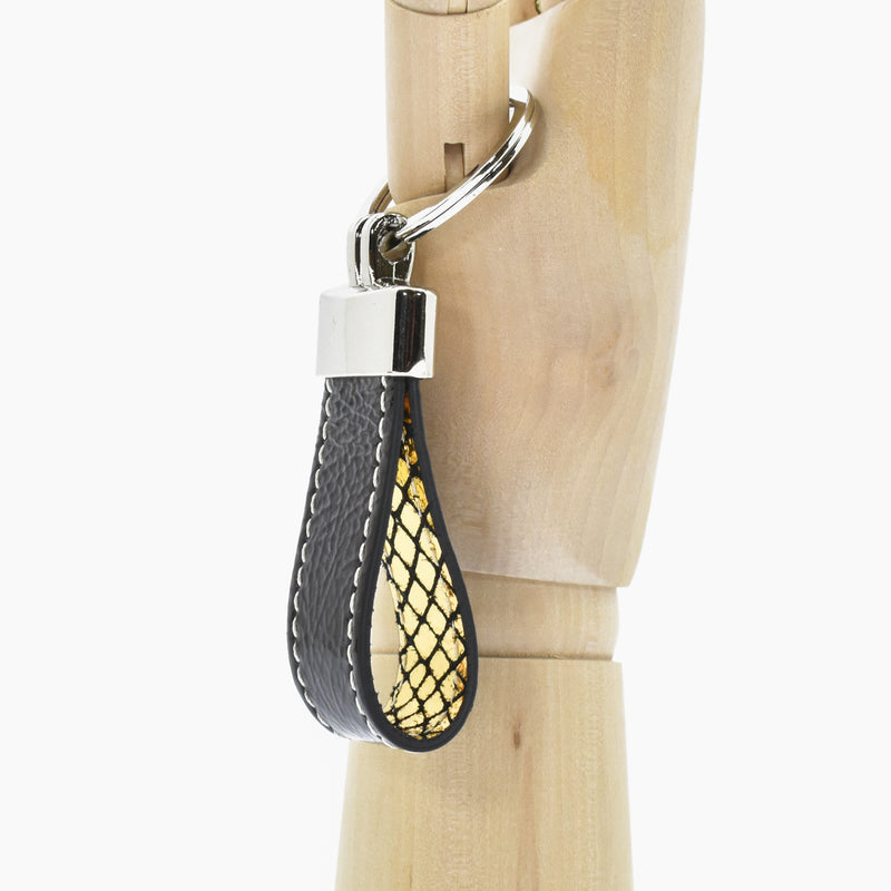 Leather keychain - black