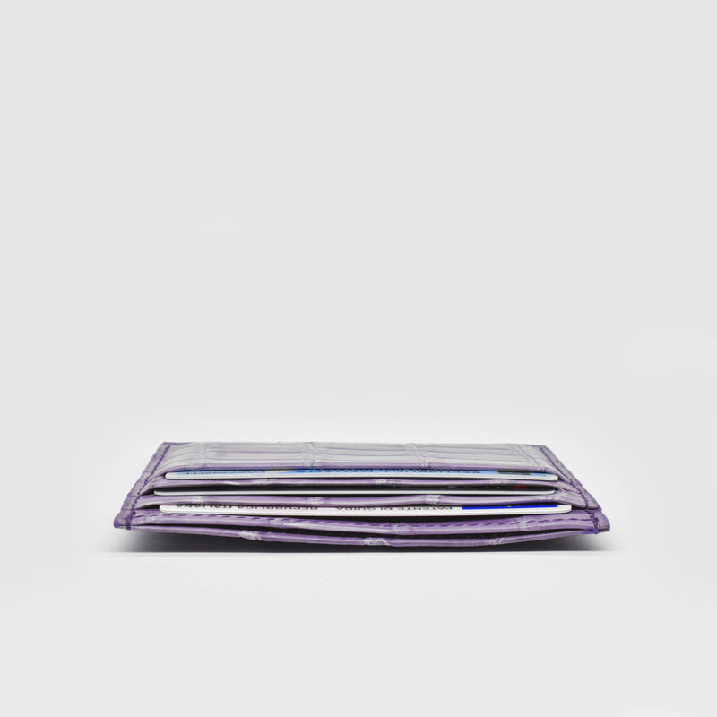 Crocodile card holder - lilac