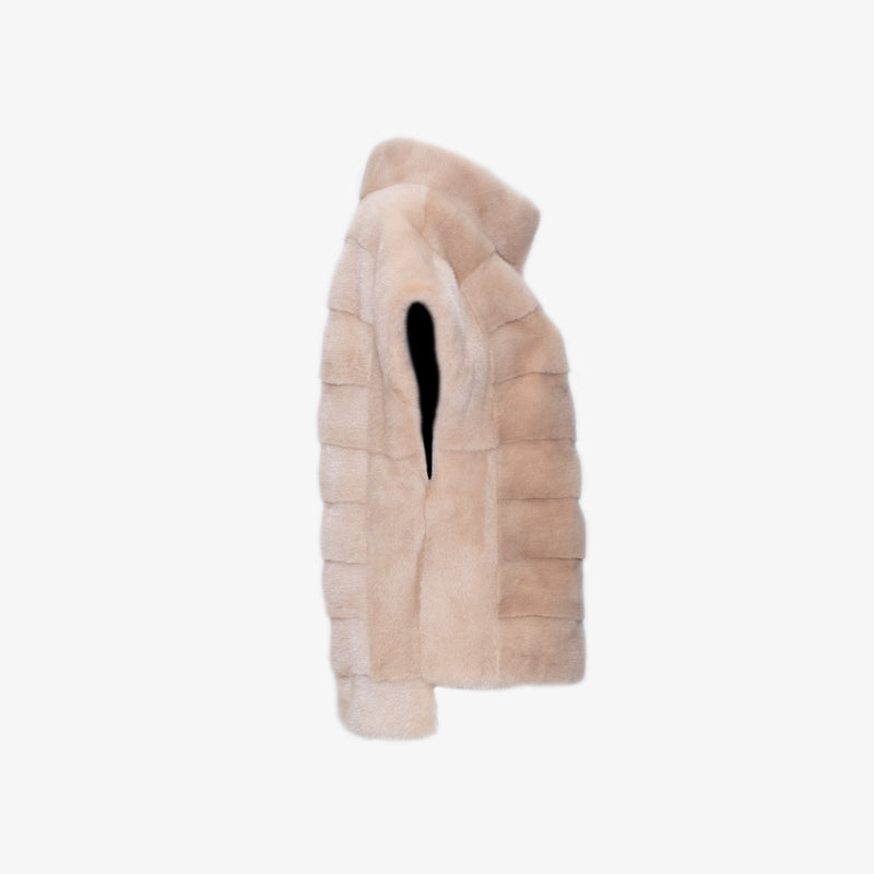 Gilet bomber in visone - rosa