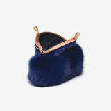 Circle purse in mink - blue