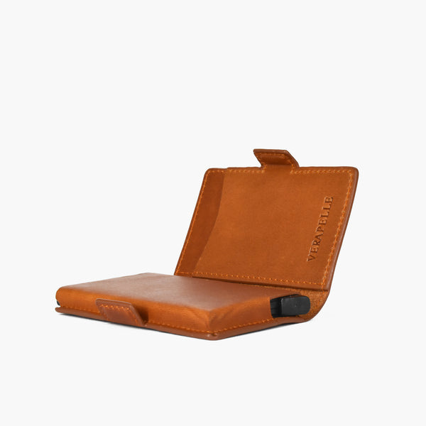 Portacarte mini wallet in pelle - cuoio