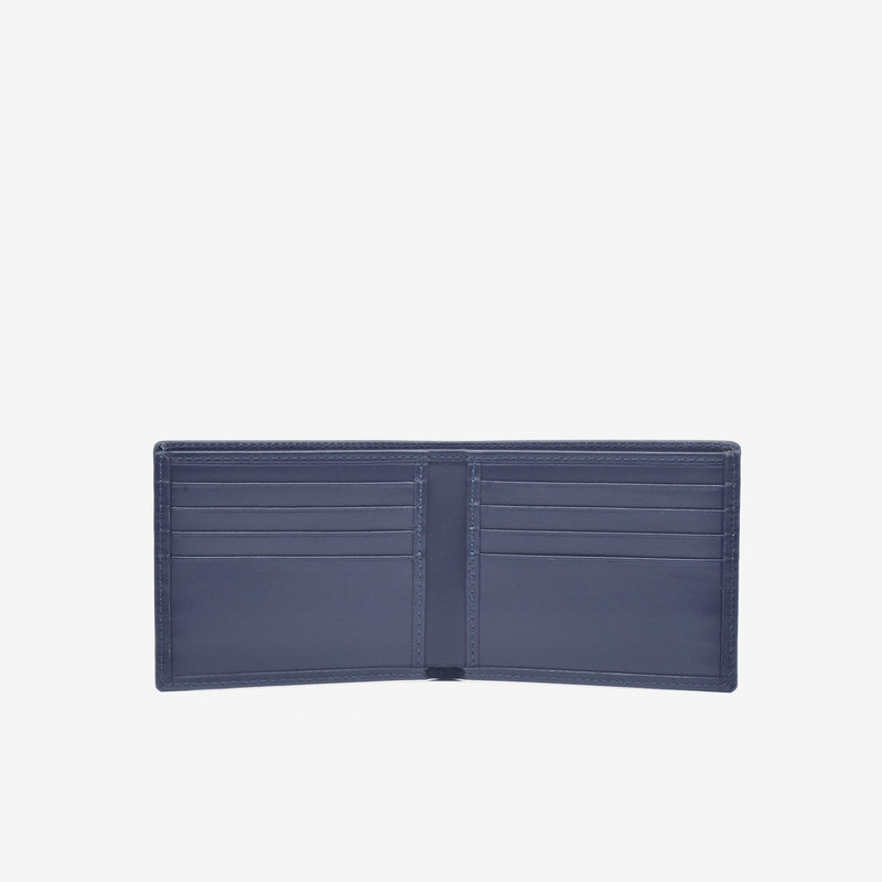 Portafoglio bi-fold in pelle - blu