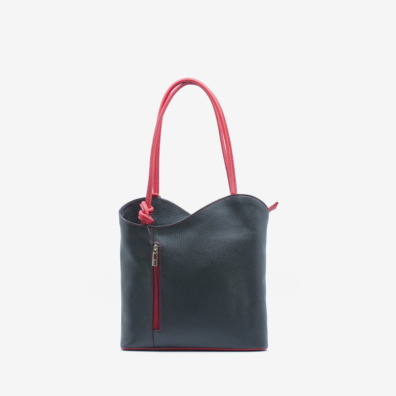 Waves leather bag - black