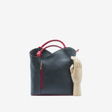 Waves leather bag - black