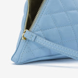 Pyramid Pochette aus Leder - hellblau
